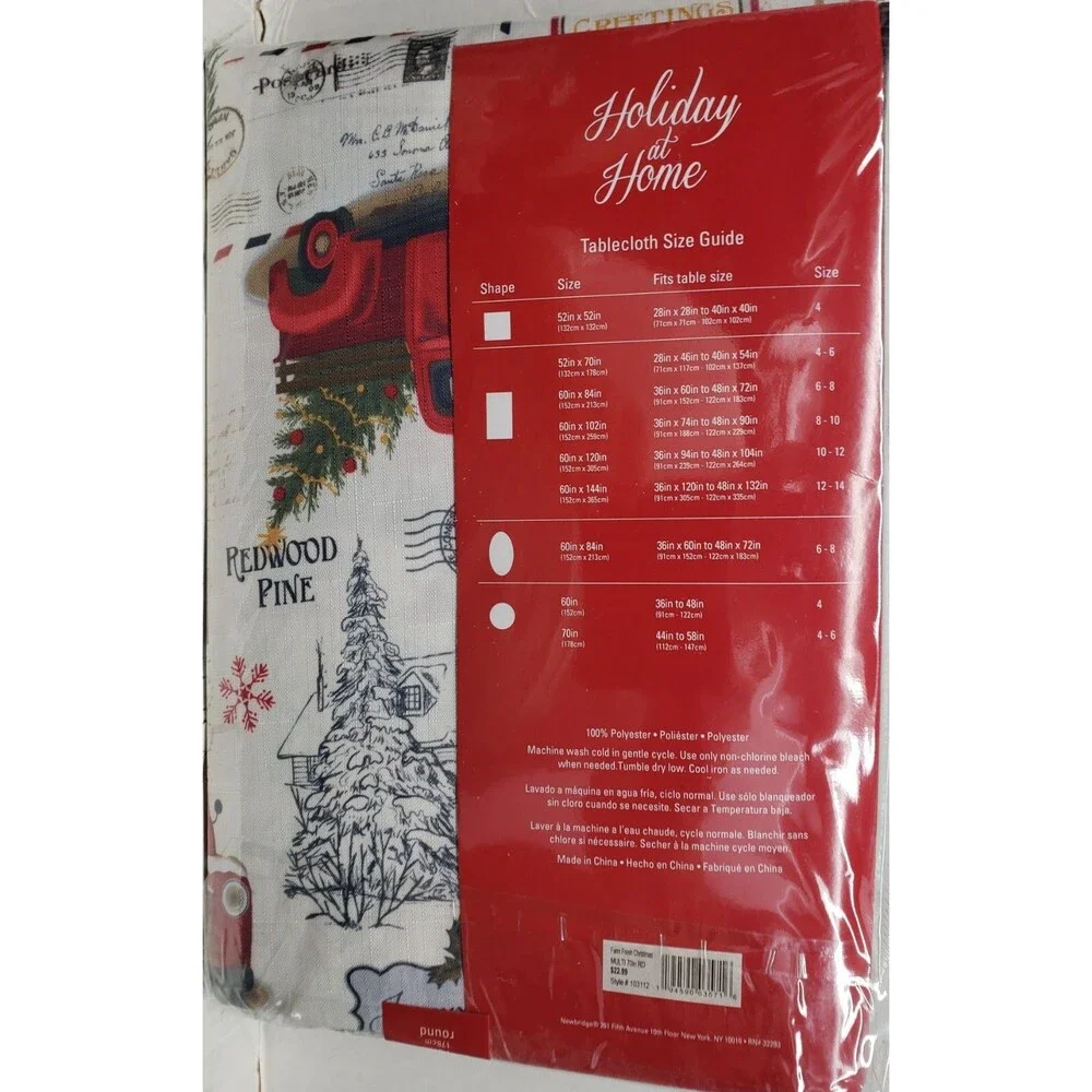 Printed Fabric Tablecloth, 70